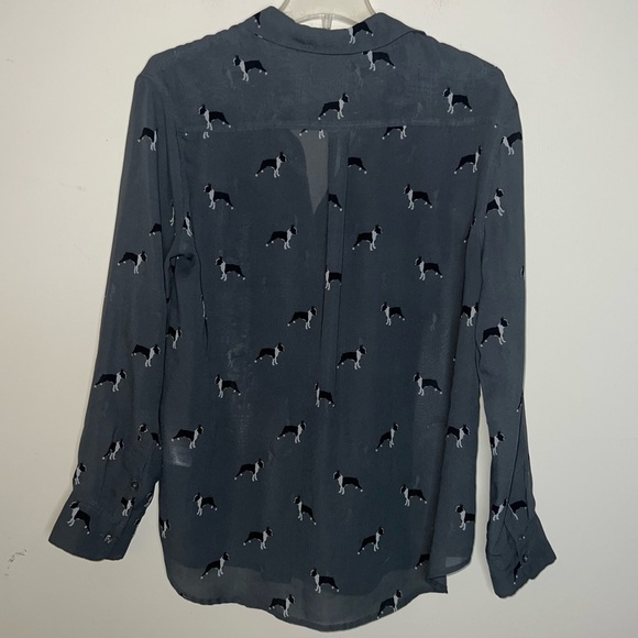 Banana Republic Women’s Frenchie Long sleeve Button Down Gray Top Blouse Medium - Picture 3 of 8